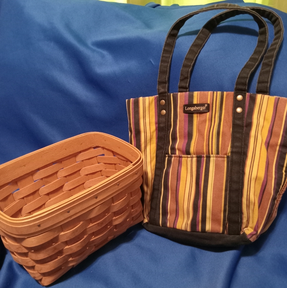 Small logaberger bag and basket. Fall colors.